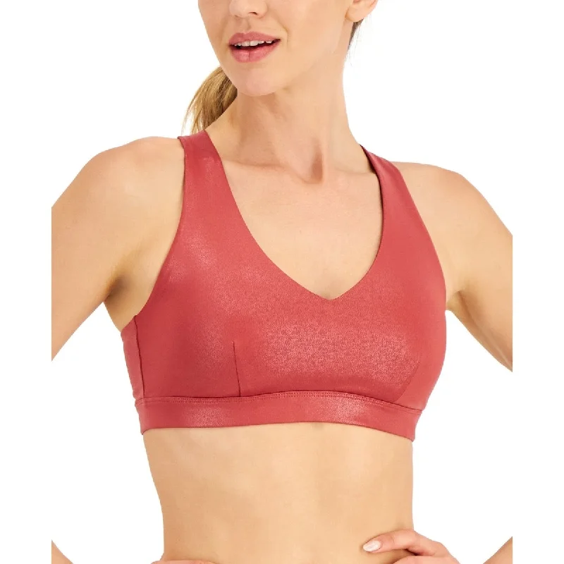 Id Ideology Women's Metallic Strappy Bra Red Size X-Large Feminine Women's Soft 