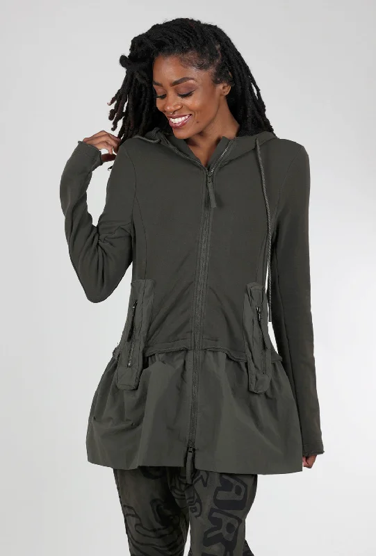 Contrast Bottom Hooded Jacket, Jungle Bold Women's Statement
