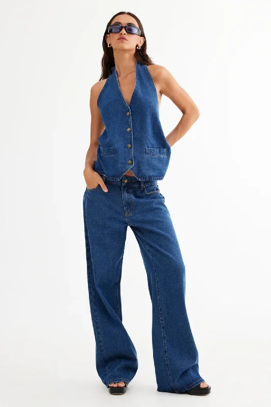 LIONESS Top Model Jean Dark Denim Hip Women's Urban
