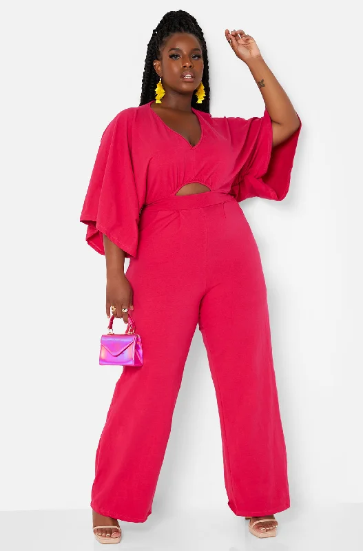 Well Wishes Kimono Sleeve Wide Leg Jumpsuit Modern Women's 