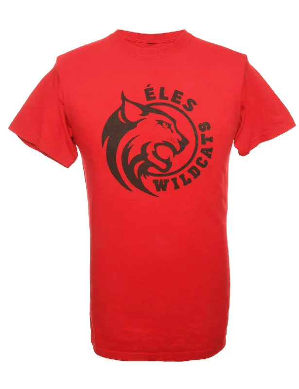 Eles Wildcats Football Sports T-shirt - L Cozy Women's Sherpa - lined