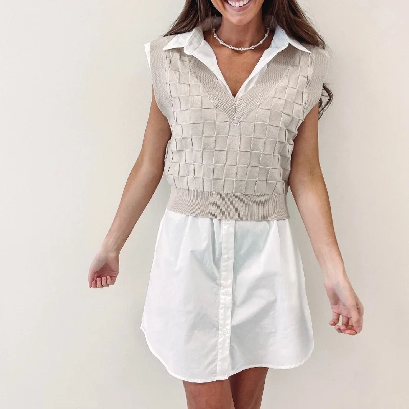 Sleeveless Button Up Dress Business