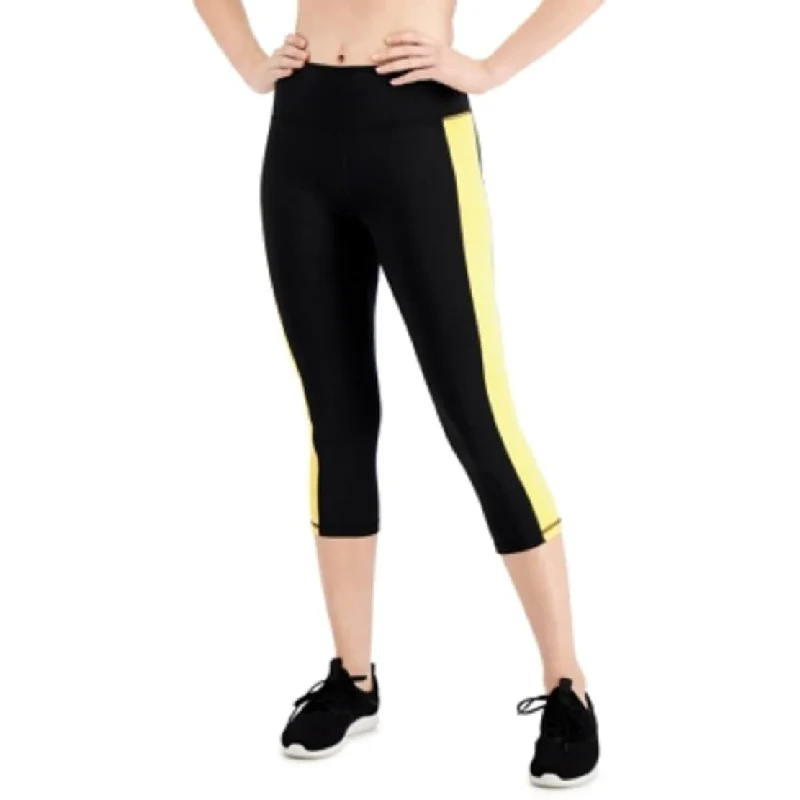 Id Ideology Women's Colorblocked Cropped Leggings Black Size Small Modern Women's 