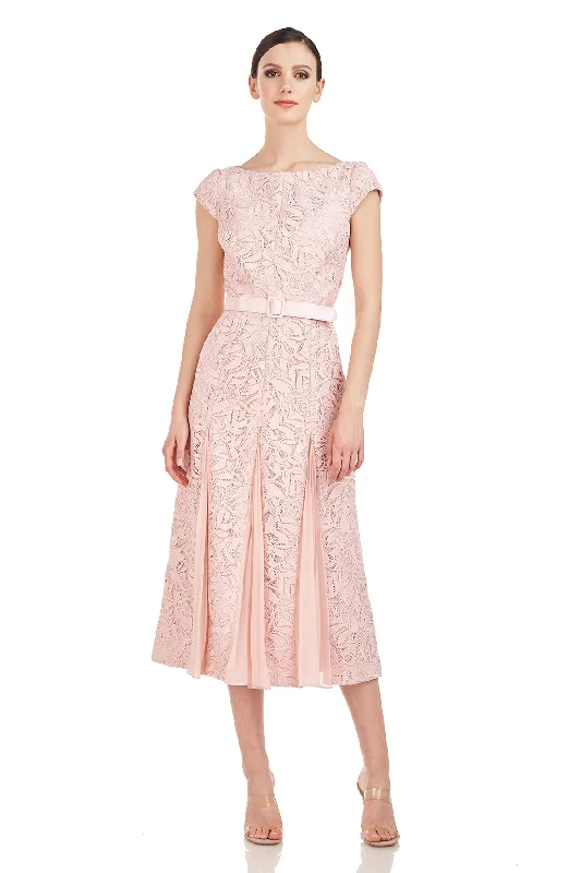 Angelina Lace Tea Length Dress Polished Women's Silk