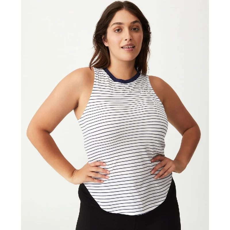 COTTON ON Women's Active Curve Hem Tank Blue Youthful Women's Anime - inspired