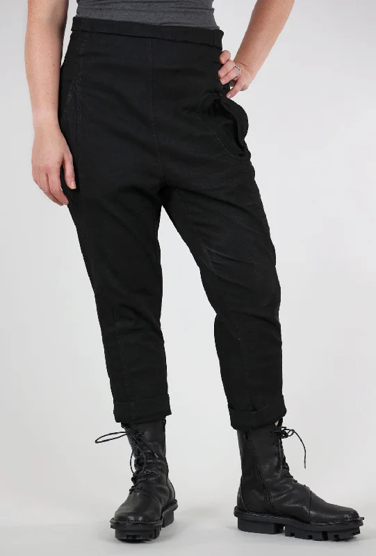 Texture Twill Trousers, Black Stylish Women's Tropical 