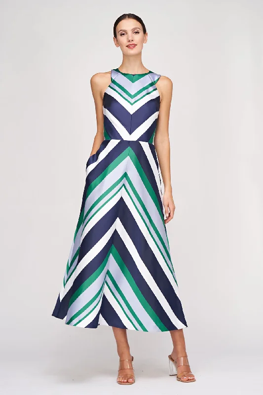 Leigh Tea Length Dress Artistic Women's Hand - painted