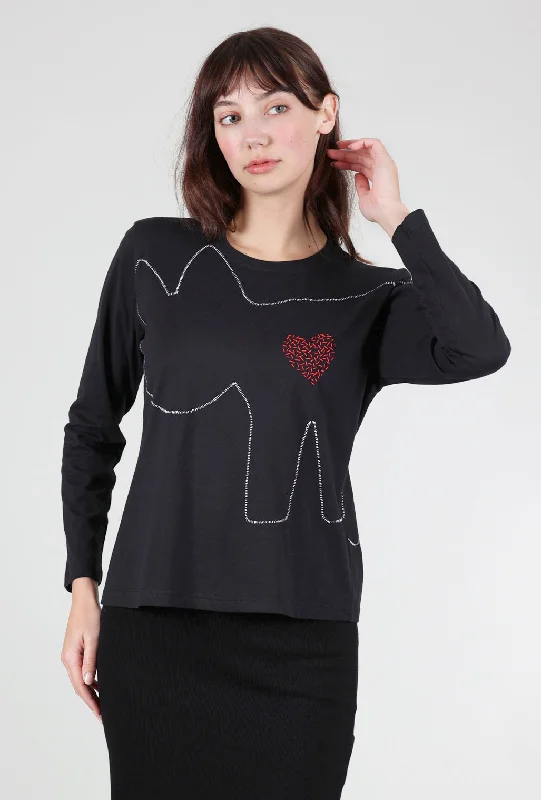 Madre L/S Tee, Black Sharp Women's Italian