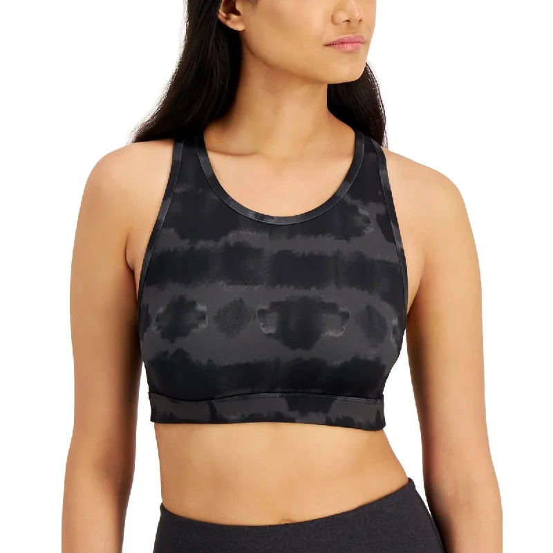 Id Ideology Women's Tie Dyed Reversible Sports Bra Black Size X-Small Earthy Women's 