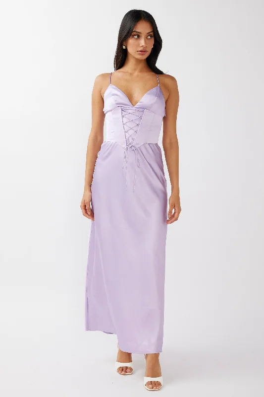 Downtown Cami Strap Corset Waist Dress Lilac Luxurious Women's High -  end
