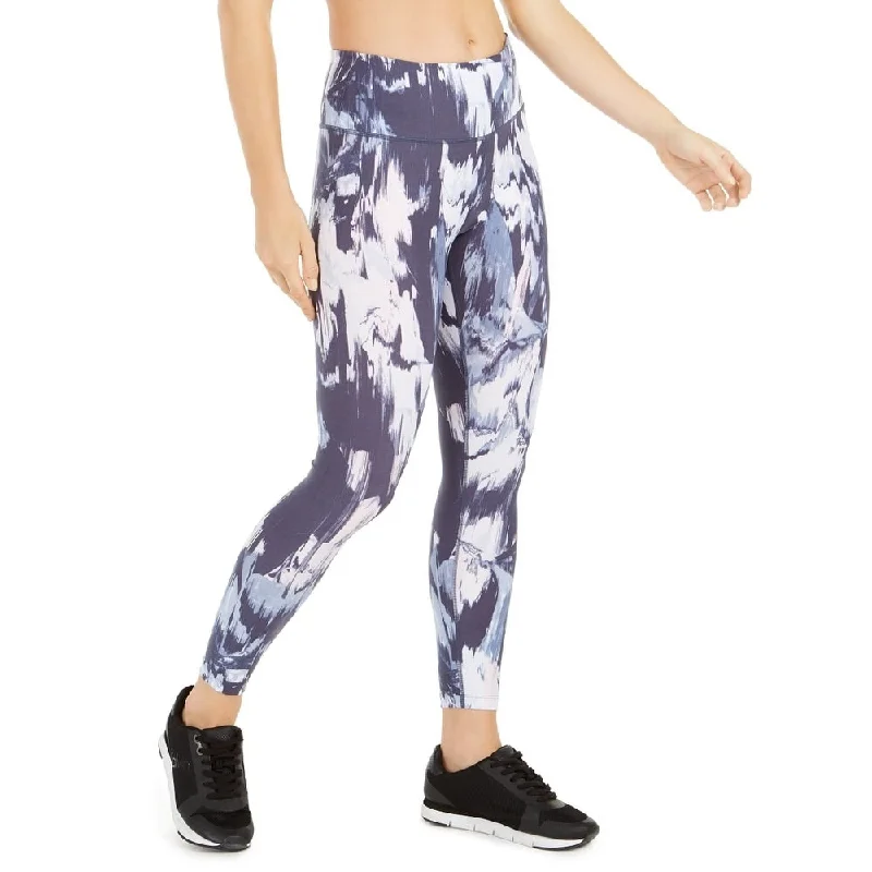Calvin Klein Women's High Rise Fitness Athletic Leggings Blue Size XL Dynamic Women's Moto