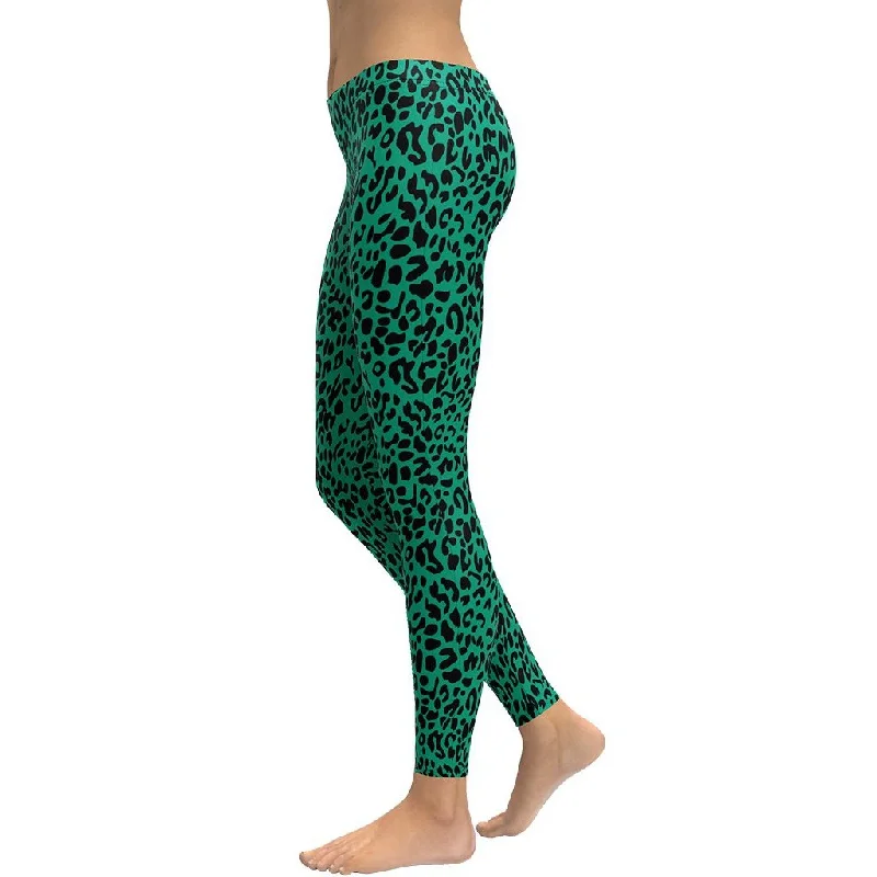 Emerald Green Leopard Leggings Country