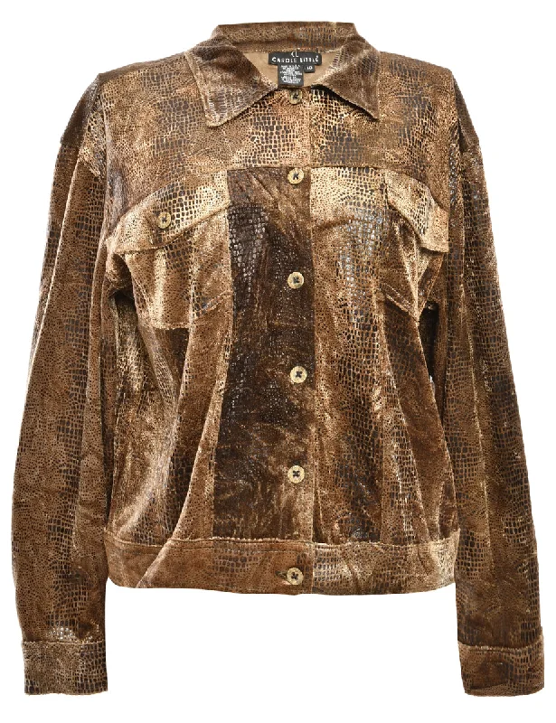 Animal Print Copper Jacket - L Bold Women's Animal Print