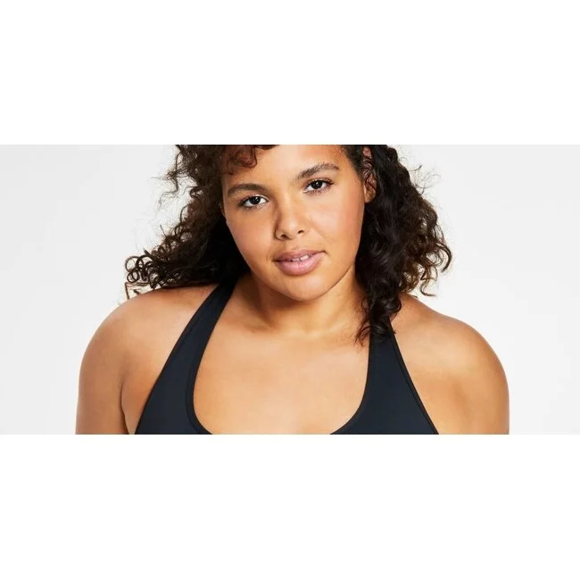 Id Ideology Women's Performance Plus Impact Sports Bra Black Size 1X Geometric