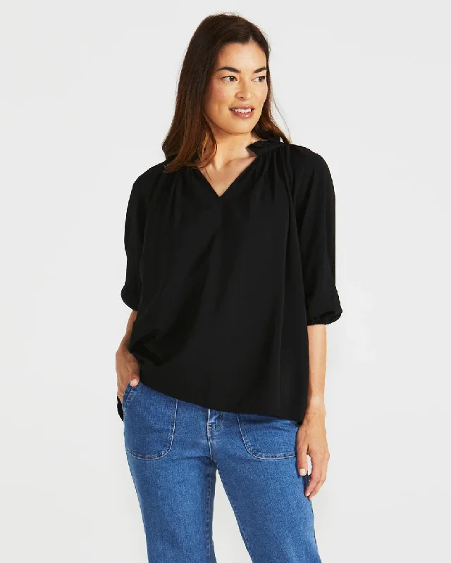 Betty Basics Cecilia Blouse Earthy Women's Hemp - based