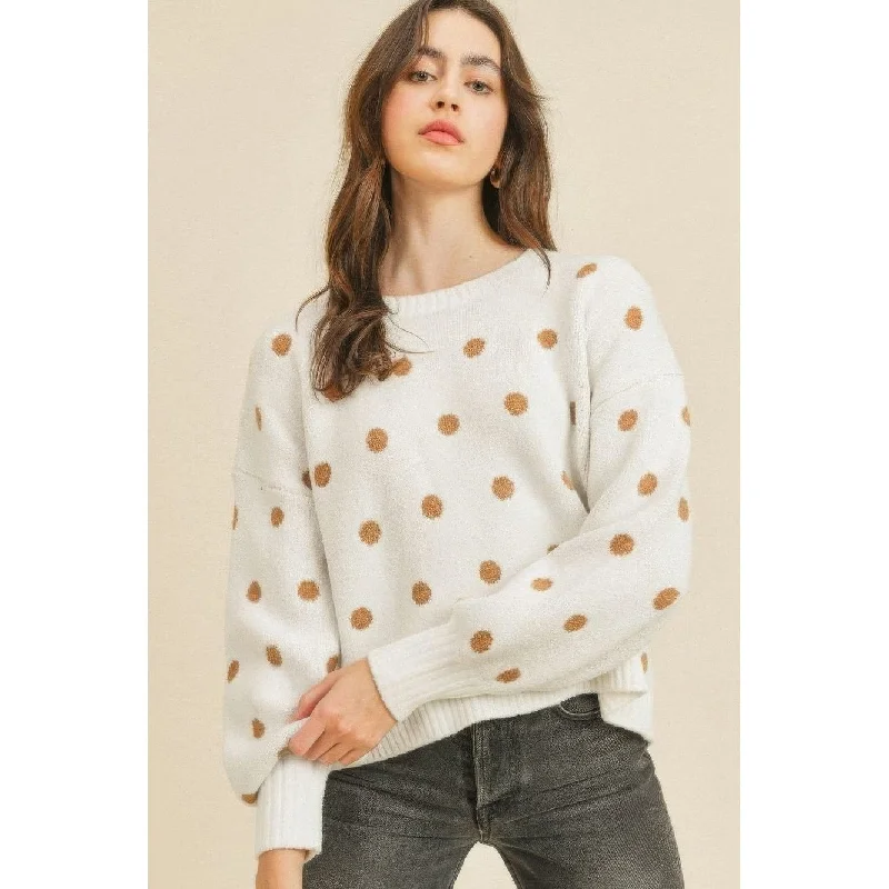 Polka Dots Long Sleeve Top Refined Women's Hand - crafted