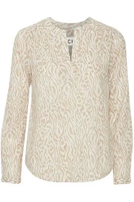 Valborg Shirt 9 - Doeskin Animal Print Monochromatic All - in - one